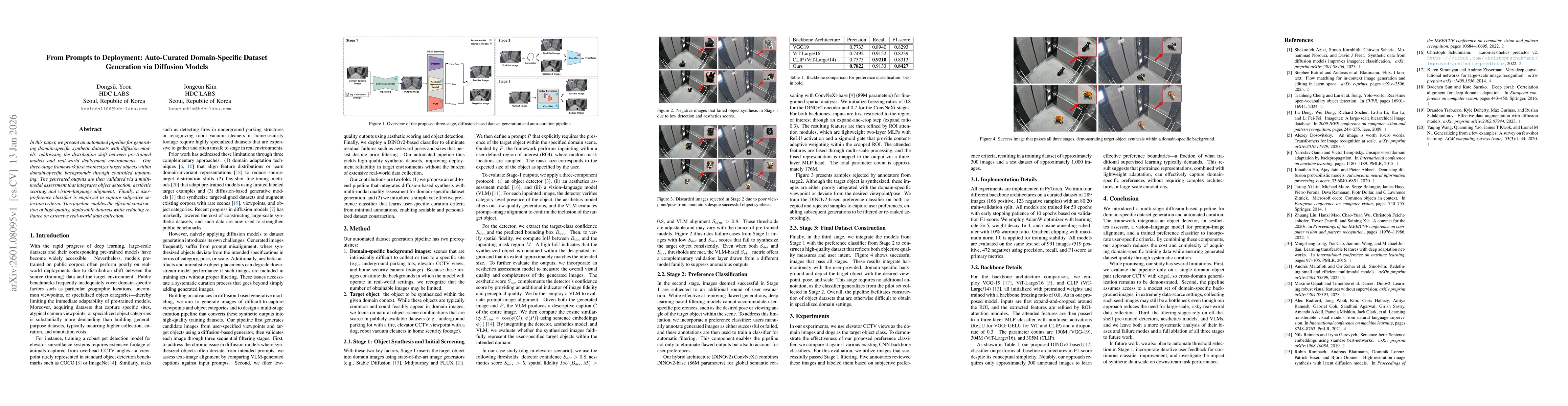 Thumbnail for From Prompts to Deployment: Auto-Curated Domain-Specific Dataset Generation via Diffusion Models