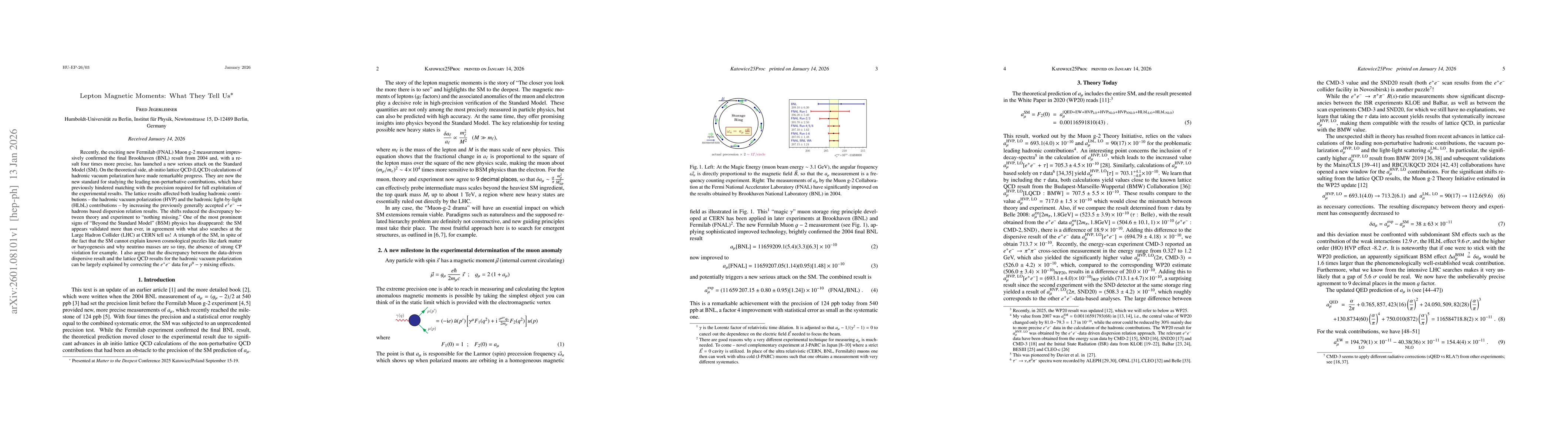 Thumbnail for Lepton Magnetic Moments: What They Tell Us