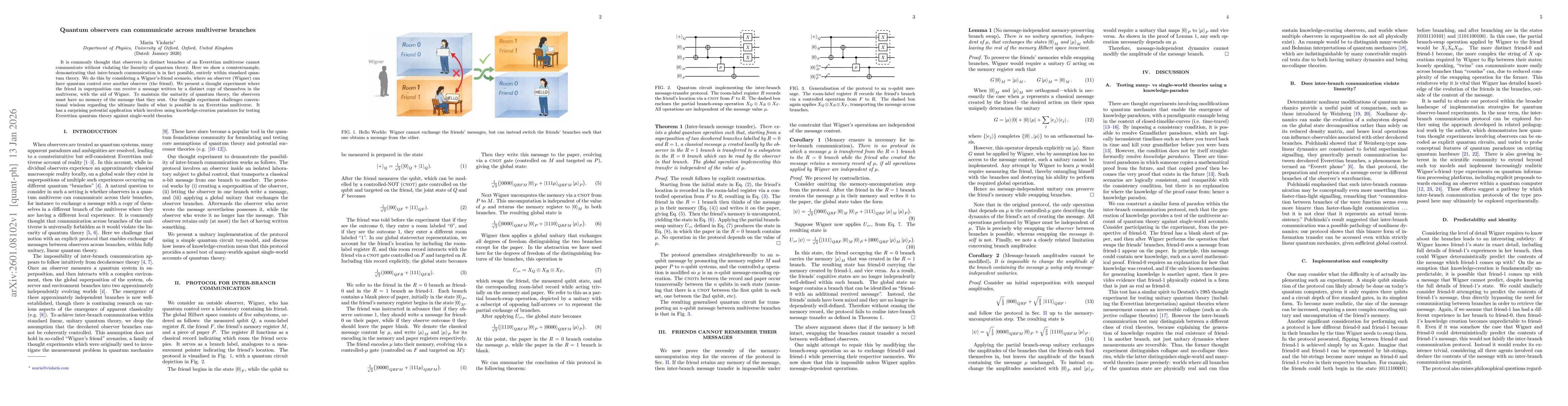 Thumbnail for Quantum observers can communicate across multiverse branches