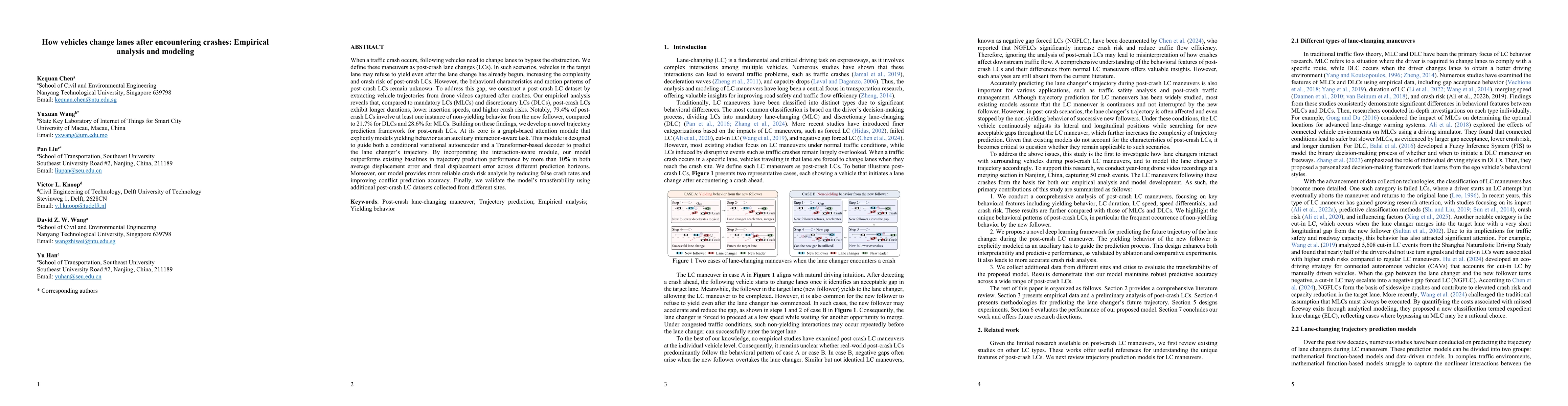 Thumbnail for How vehicles change lanes after encountering crashes: Empirical analysis and modeling