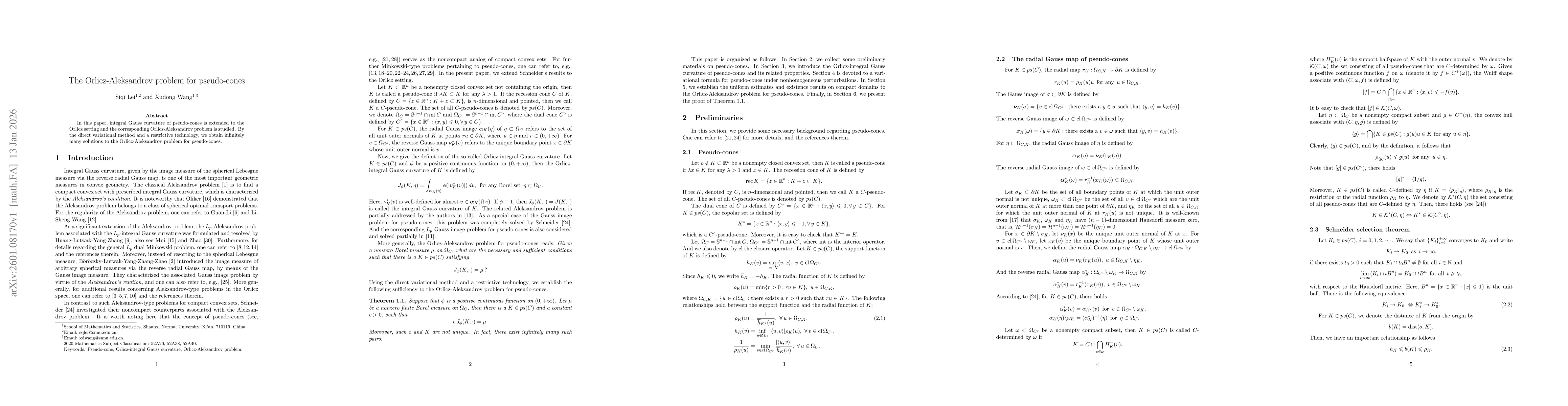 Thumbnail for The Orlicz-Aleksandrov problem for pseudo-cones