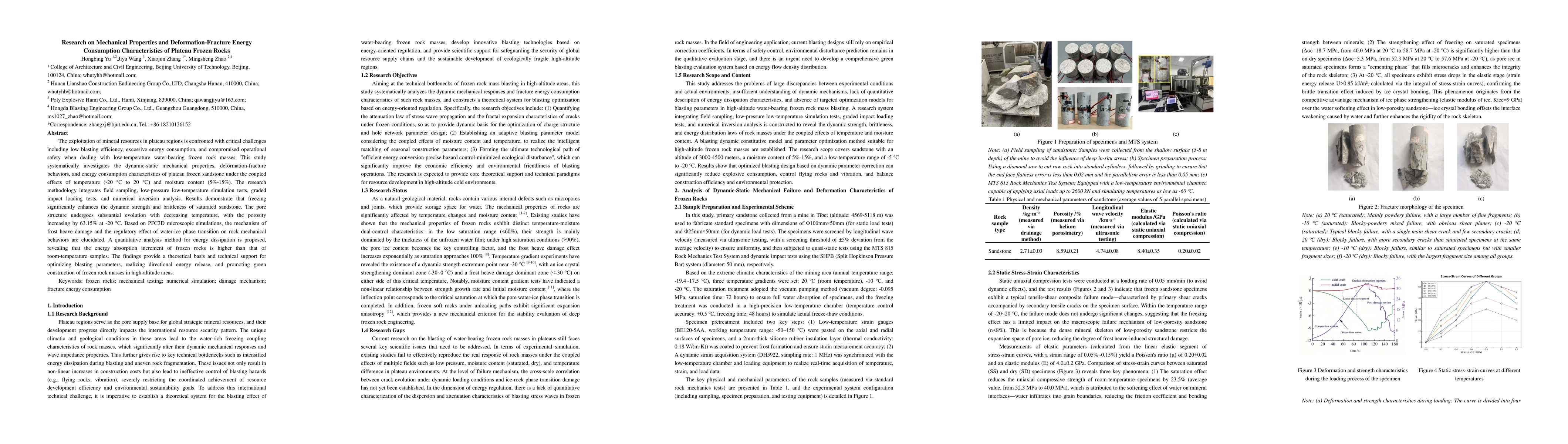 Thumbnail for Research on Mechanical Properties and Deformation-Fracture Energy Consumption Characteristics of Plateau Frozen Rocks