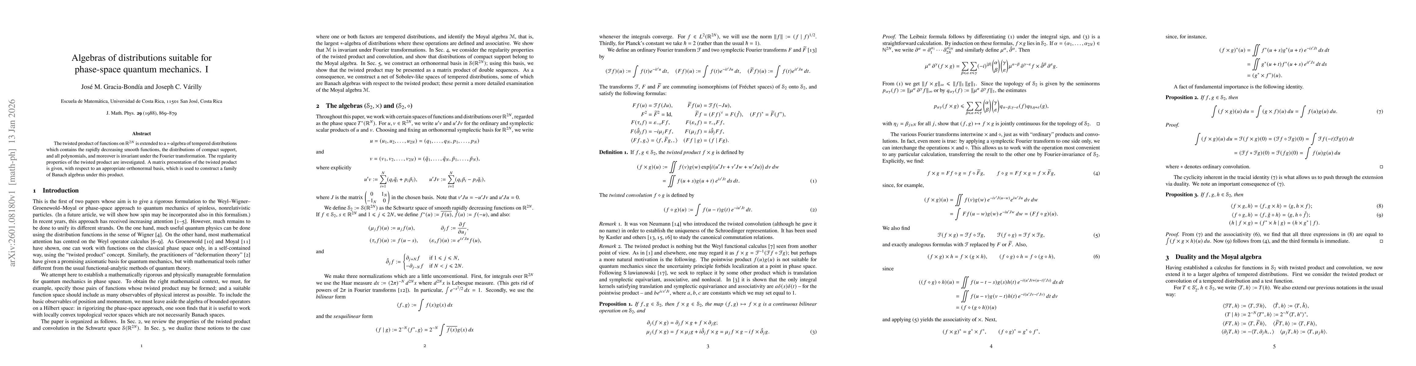 Thumbnail for Algebras of distributions suitable for phase-space quantum mechanics. I