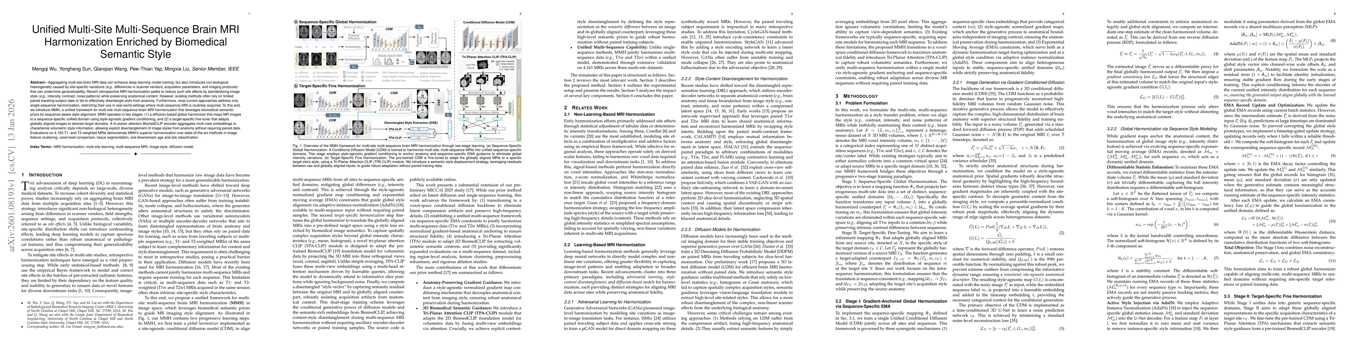 Thumbnail for Unified Multi-Site Multi-Sequence Brain MRI Harmonization Enriched by Biomedical Semantic Style