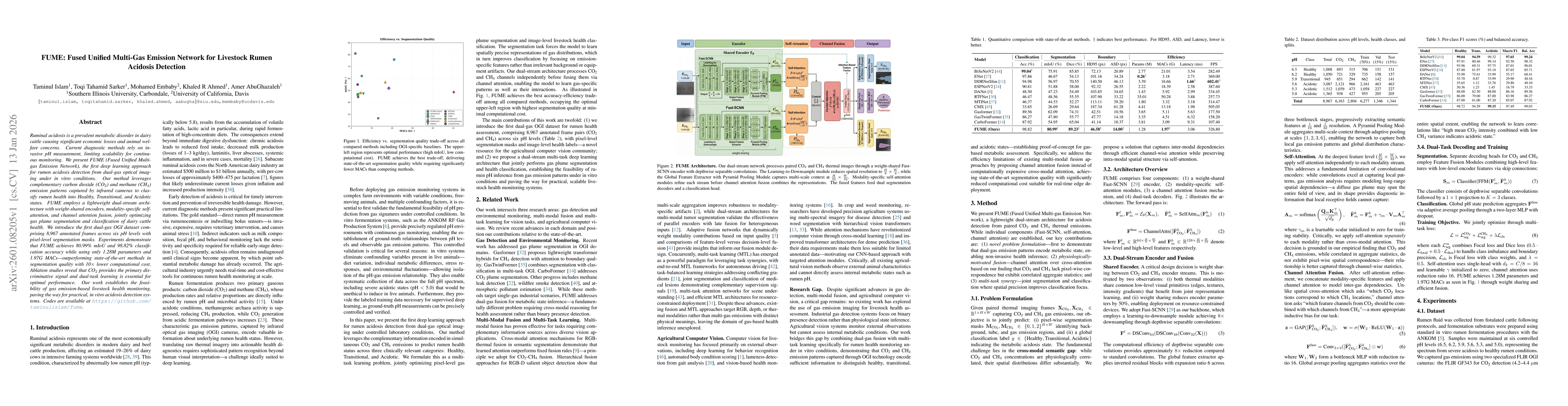 Thumbnail for FUME: Fused Unified Multi-Gas Emission Network for Livestock Rumen Acidosis Detection