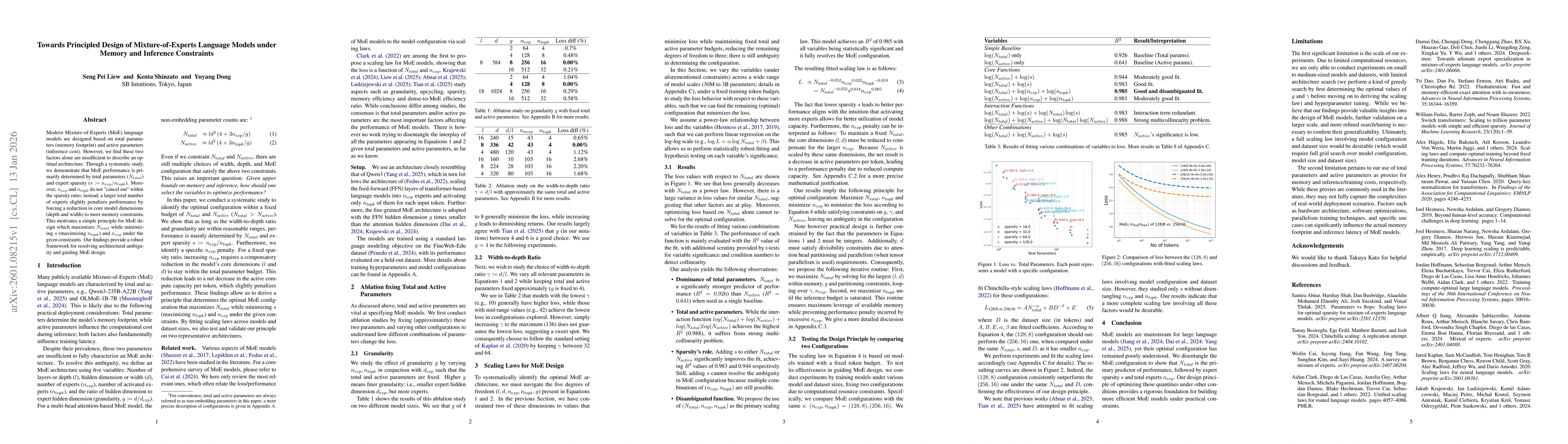 Thumbnail for Towards Principled Design of Mixture-of-Experts Language Models under Memory and Inference Constraints