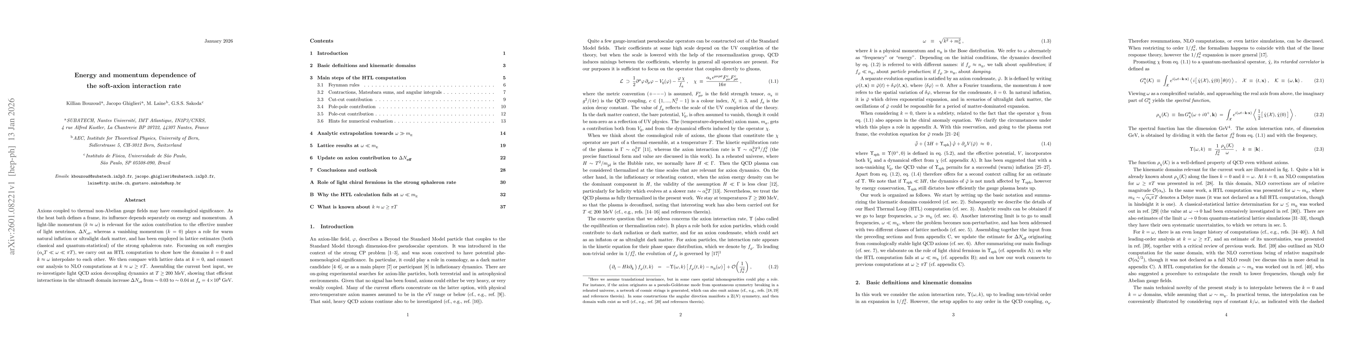 Thumbnail for Energy and momentum dependence of the soft-axion interaction rate