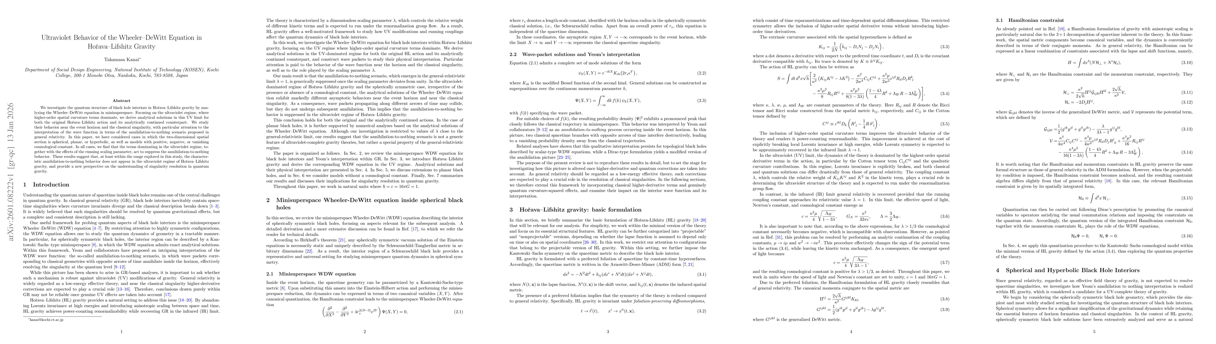 Thumbnail for Ultraviolet Behavior of the Wheeler-DeWitt Equation in Horava-Lifshitz Gravity