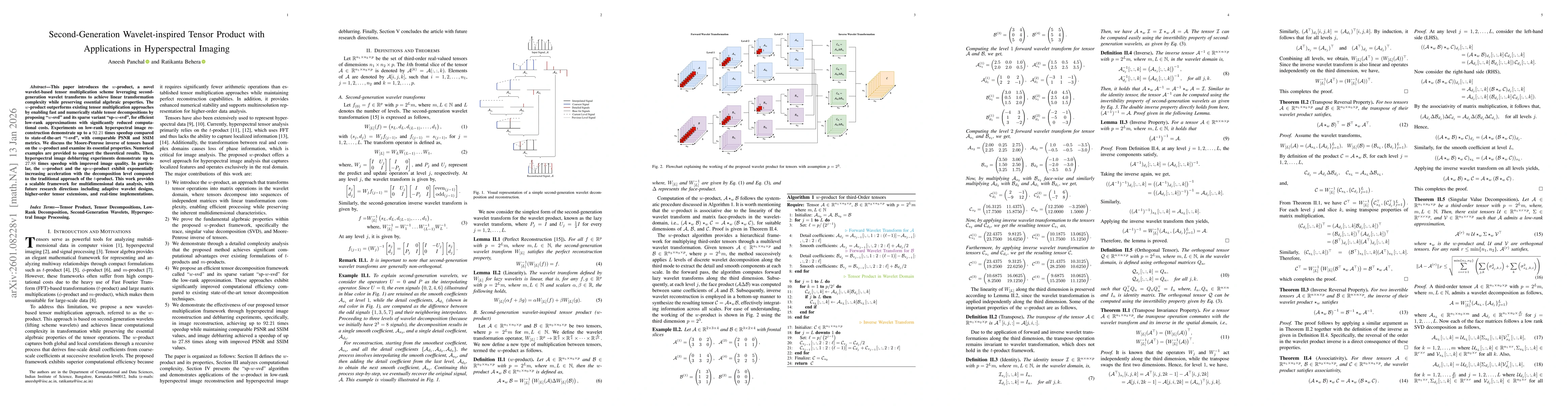 Thumbnail for Second-Generation Wavelet-inspired Tensor Product with Applications in Hyperspectral Imaging