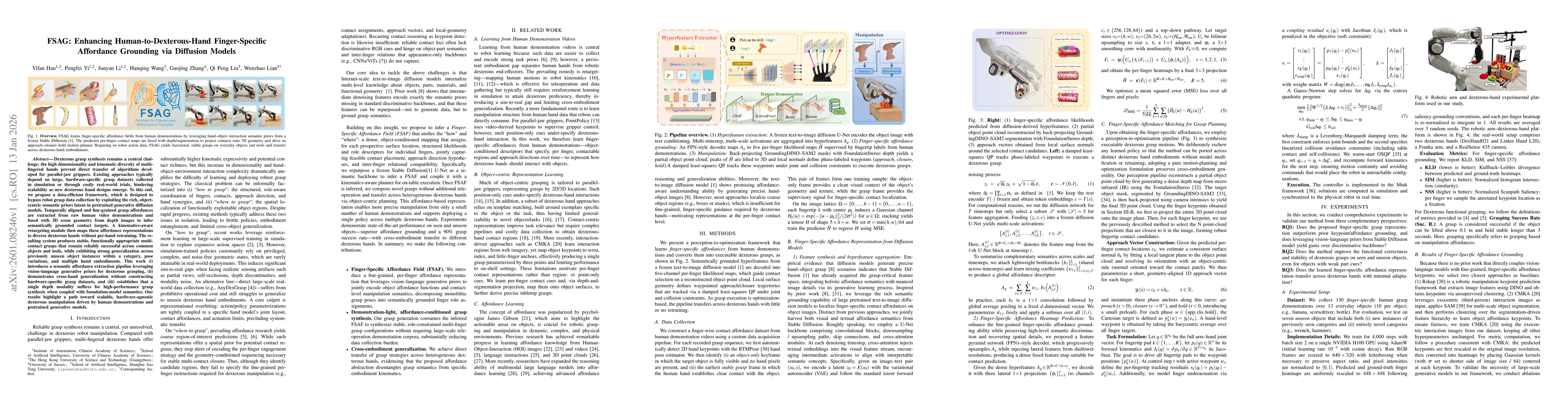 Thumbnail for FSAG: Enhancing Human-to-Dexterous-Hand Finger-Specific Affordance Grounding via Diffusion Models