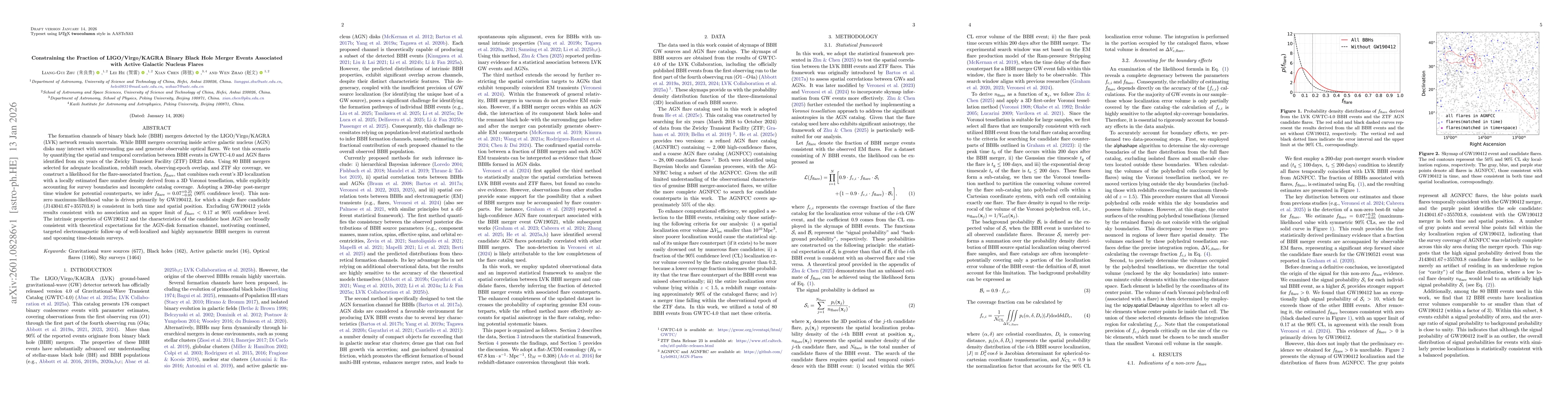 Thumbnail for Constraining the Fraction of LIGO/Virgo/KAGRA Binary Black Hole Merger Events Associated with Active Galactic Nucleus Flares