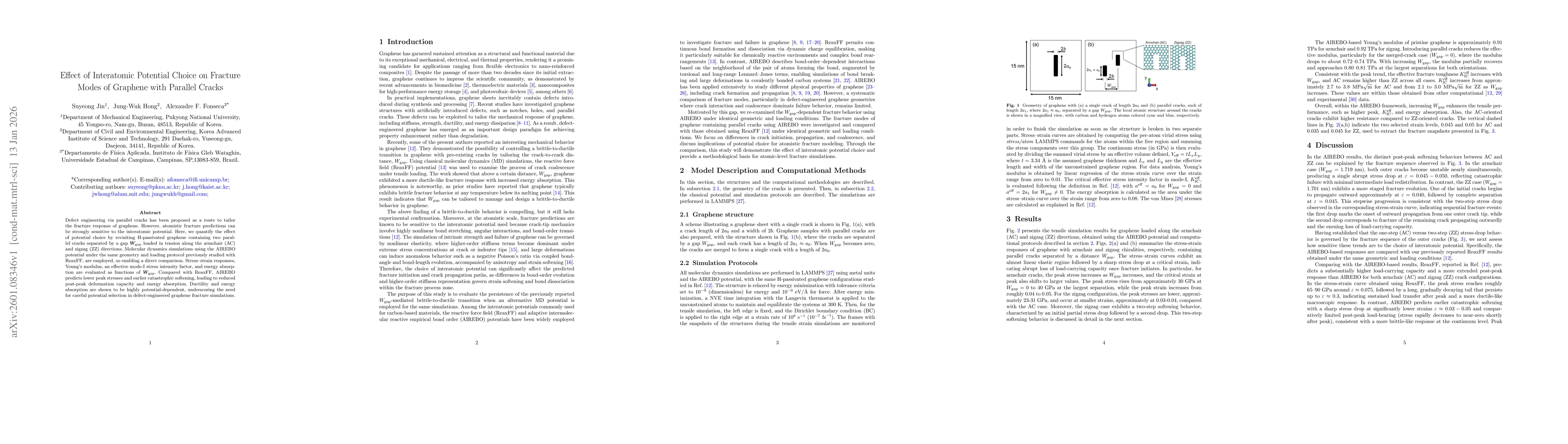 Thumbnail for Effect of Interatomic Potential Choice on Fracture Modes of Graphene with Parallel Cracks