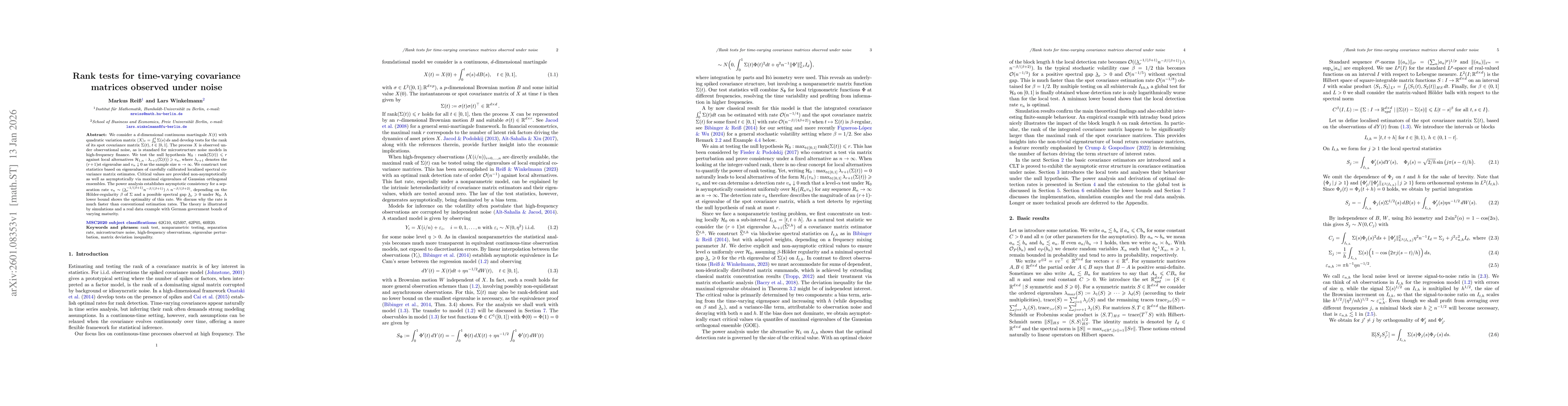 Thumbnail for Rank tests for time-varying covariance matrices observed under noise
