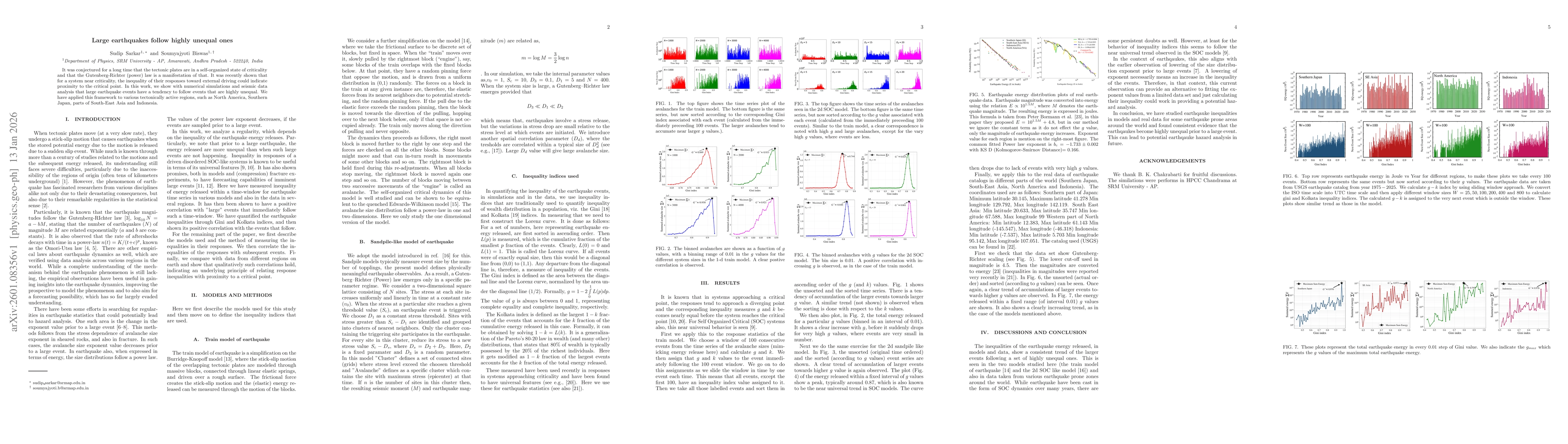 Thumbnail for Large earthquakes follow highly unequal ones