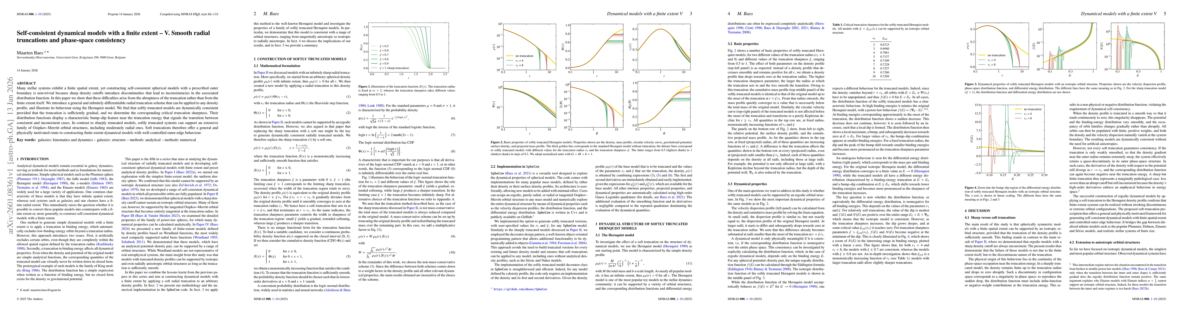 Thumbnail for Self-consistent dynamical models with a finite extent -- V. Smooth radial truncations and phase-space consistency