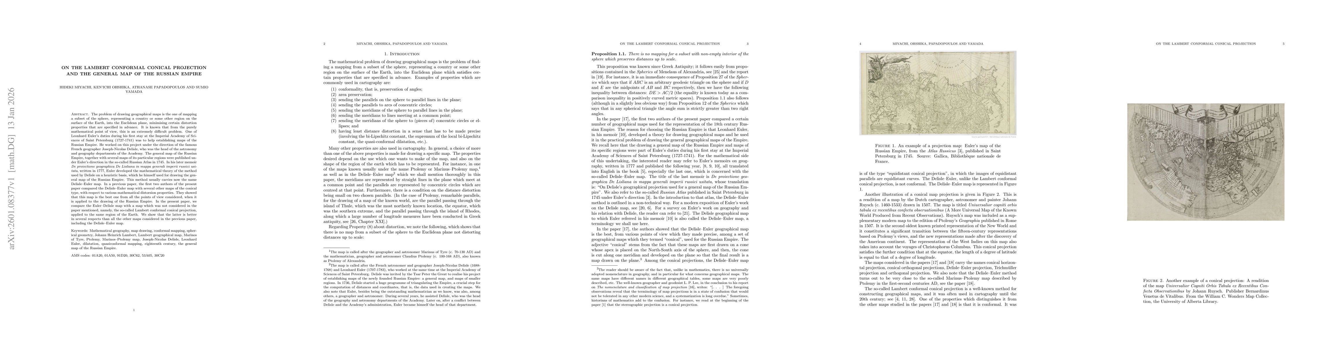 Thumbnail for On the Lambert conformal conical projection and the general map of the Russian Empire