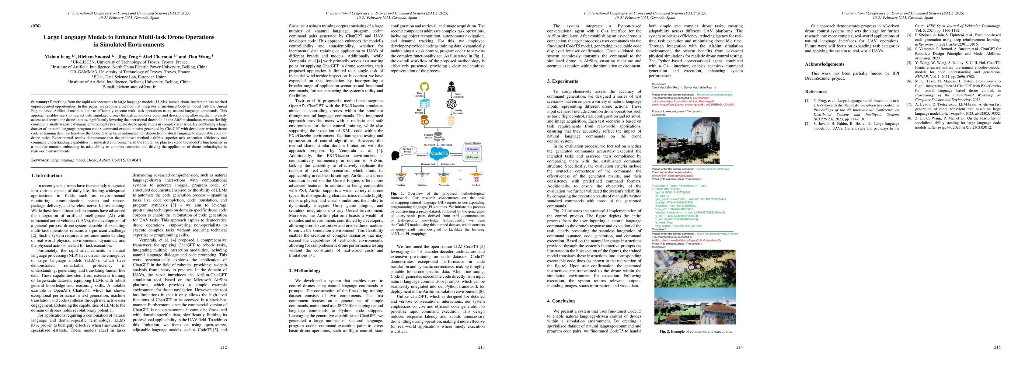 Thumbnail for Large Language Models to Enhance Multi-task Drone Operations in Simulated Environments