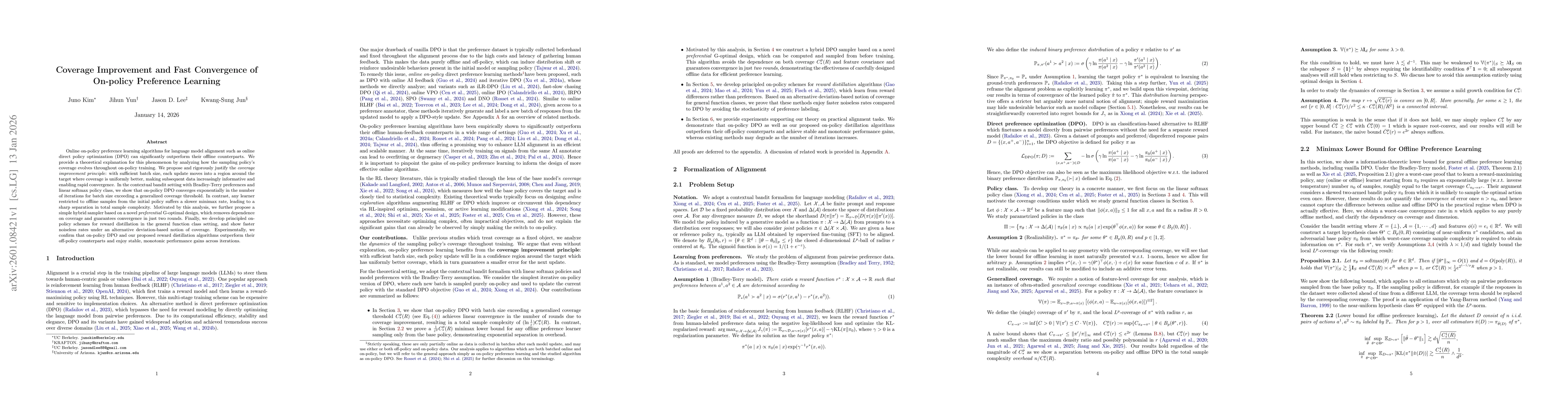 Thumbnail for Coverage Improvement and Fast Convergence of On-policy Preference Learning