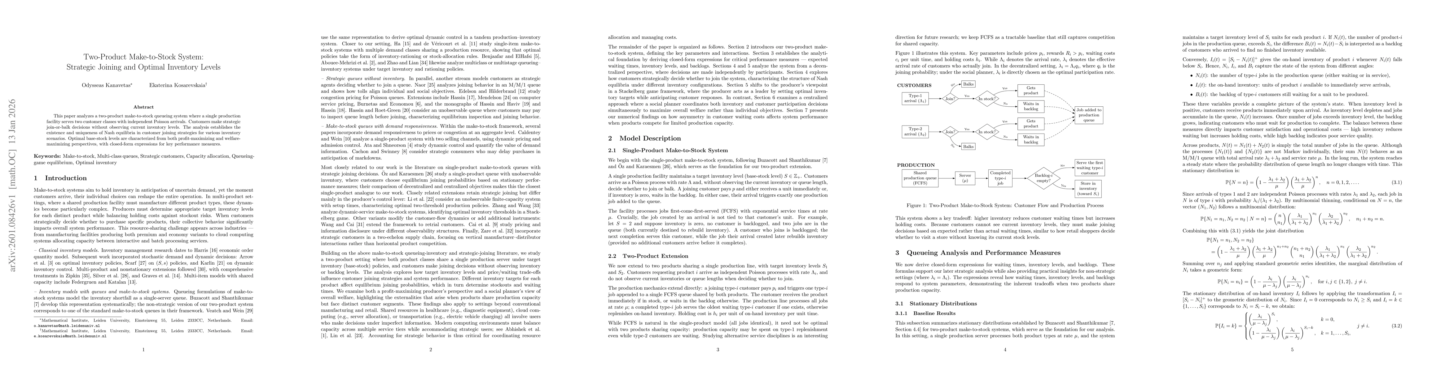 Thumbnail for Two-Product Make-to-Stock System: Strategic Joining and Optimal Inventory Levels