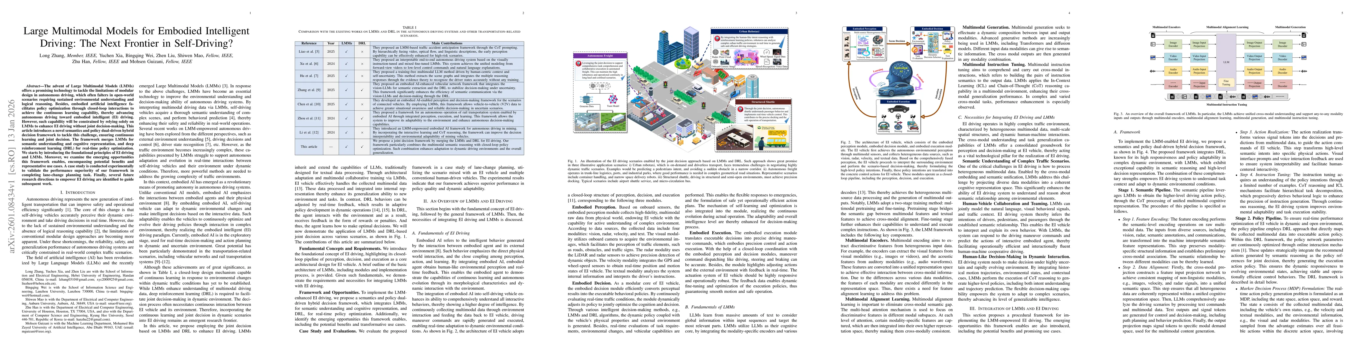 Thumbnail for Large Multimodal Models for Embodied Intelligent Driving: The Next Frontier in Self-Driving?