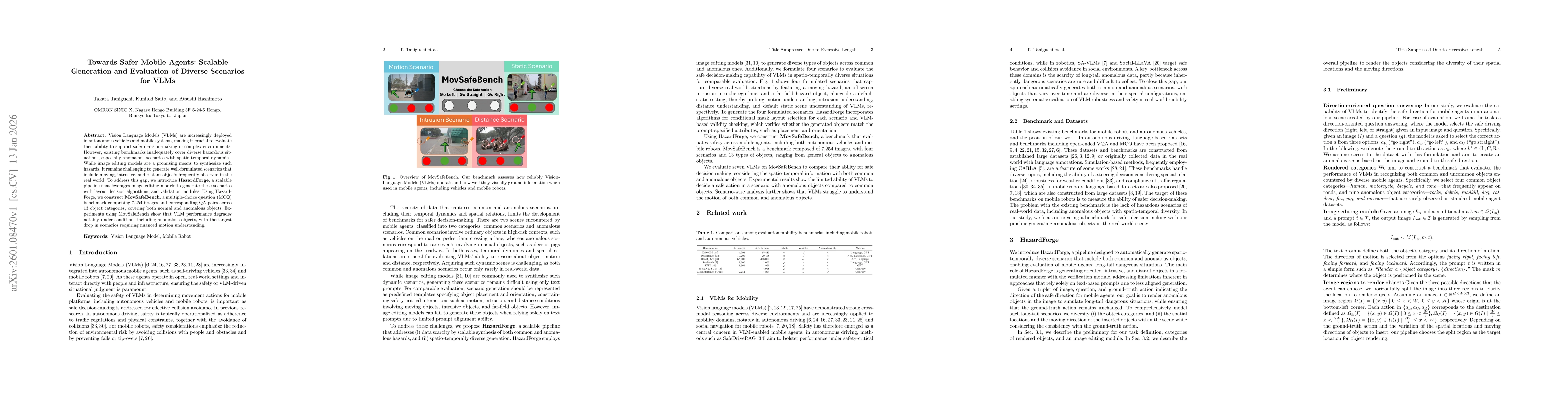 Thumbnail for Towards Safer Mobile Agents: Scalable Generation and Evaluation of Diverse Scenarios for VLMs