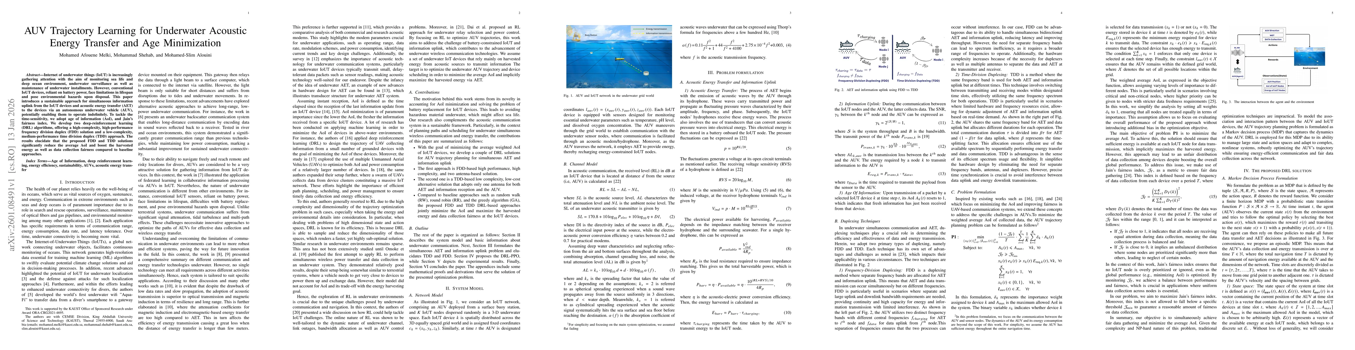 Thumbnail for AUV Trajectory Learning for Underwater Acoustic Energy Transfer and Age Minimization