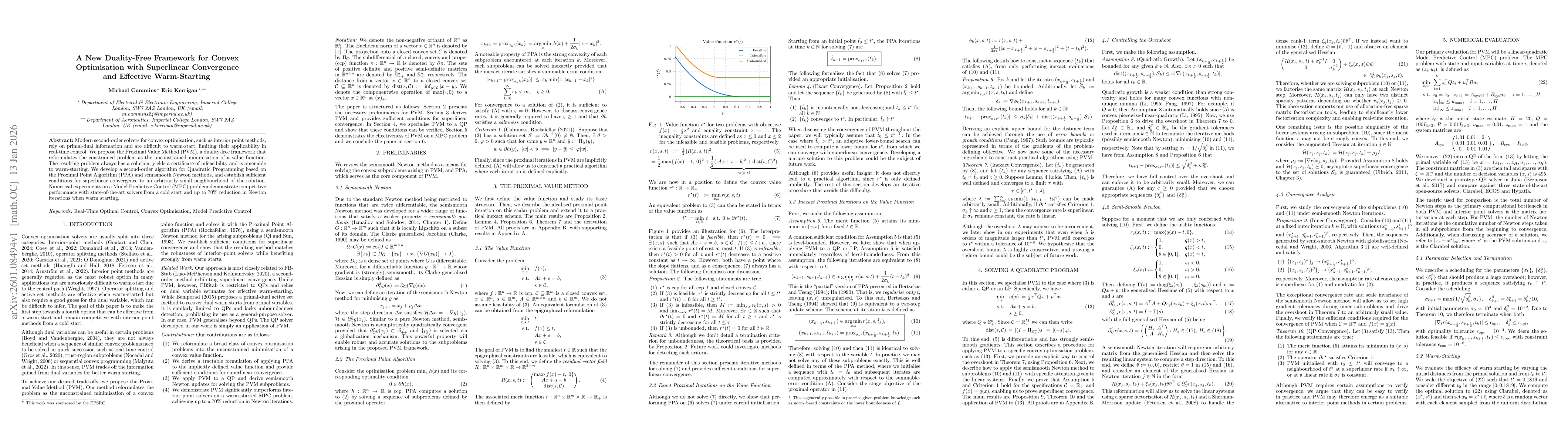 Thumbnail for A New Duality-Free Framework for Convex Optimisation with Superlinear Convergence and Effective Warm-Starting
