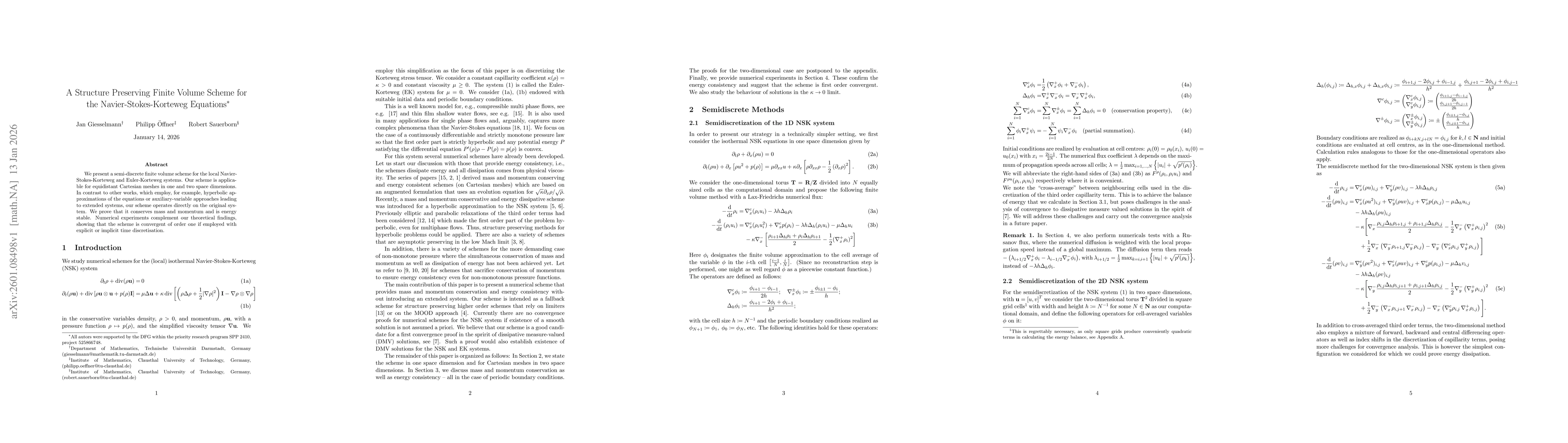 Thumbnail for A Structure Preserving Finite Volume Scheme for the Navier-Stokes-Korteweg Equations