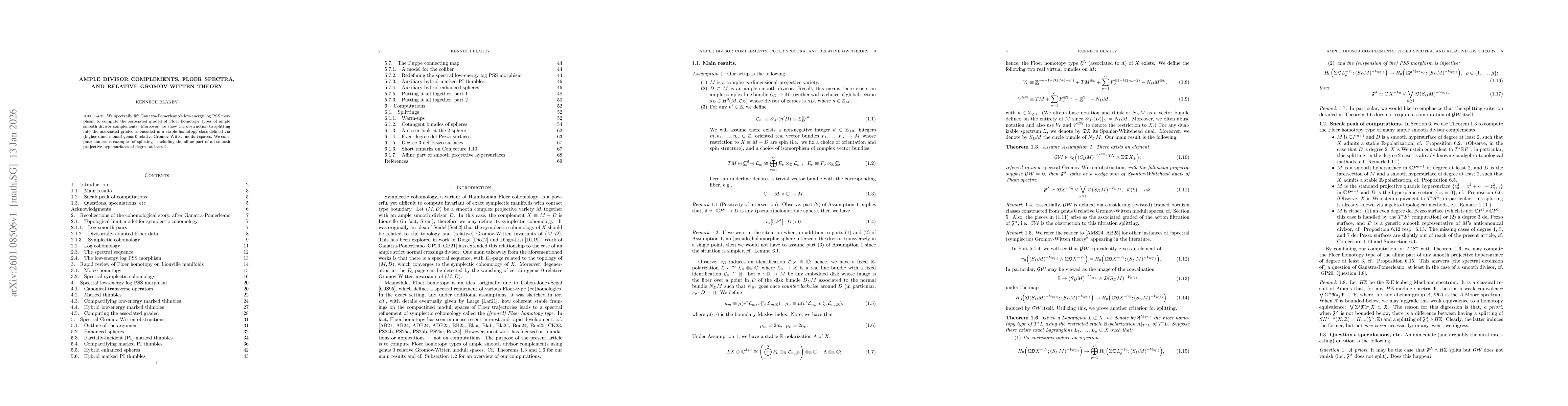 Thumbnail for Ample divisor complements, Floer spectra, and relative Gromov-Witten theory
