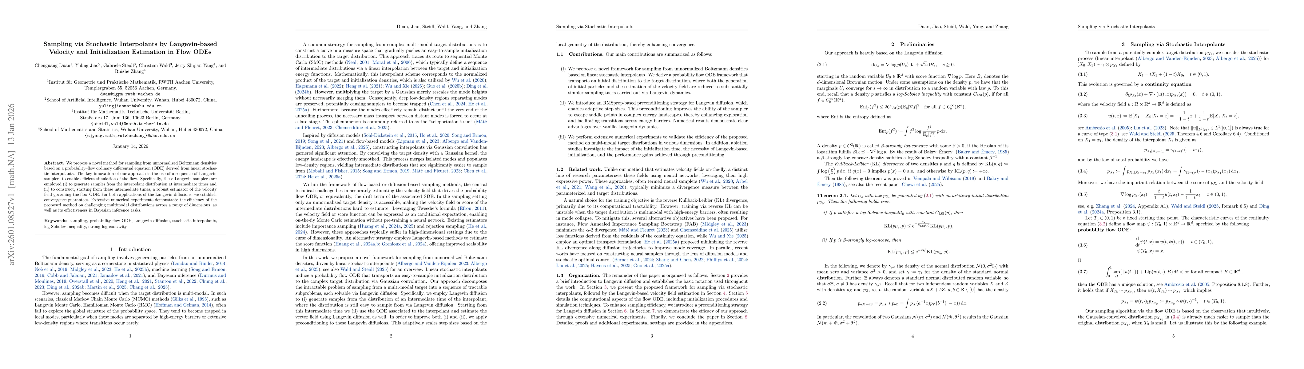 Thumbnail for Sampling via Stochastic Interpolants by Langevin-based Velocity and Initialization Estimation in Flow ODEs