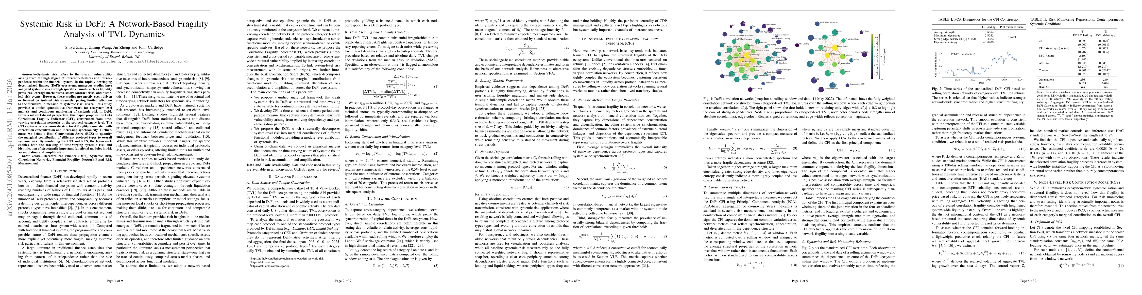 Thumbnail for Systemic Risk in DeFi: A Network-Based Fragility Analysis of TVL Dynamics