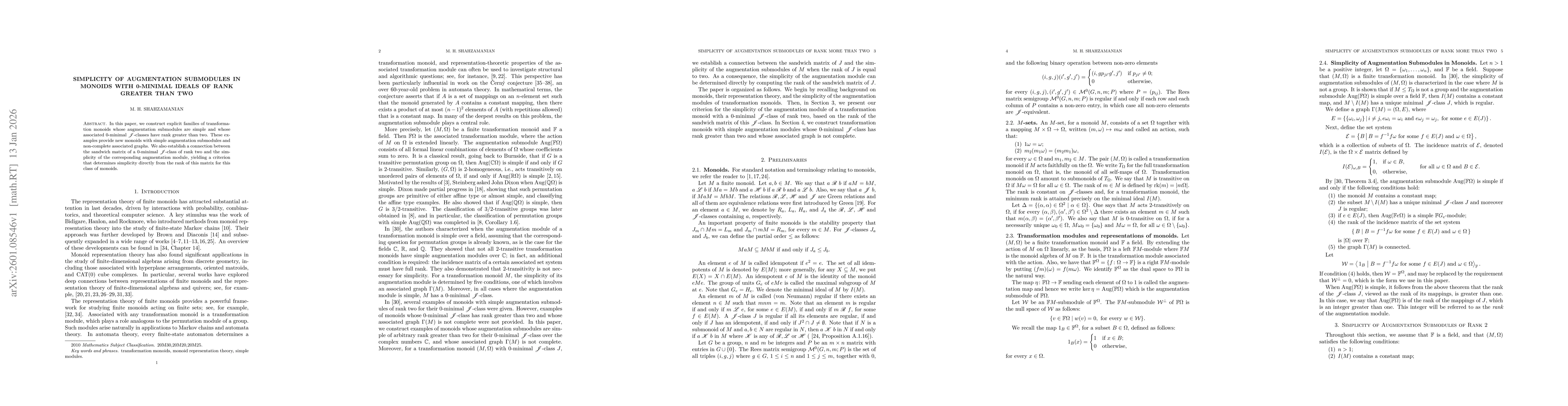Thumbnail for Simplicity of Augmentation Submodules in Monoids with 0-Minimal Ideals of Rank Greater than Two