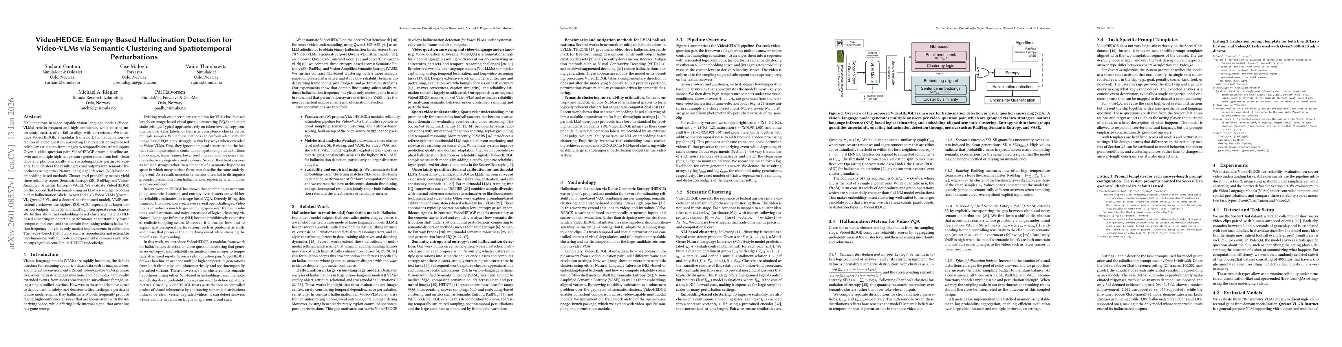 Thumbnail for VideoHEDGE: Entropy-Based Hallucination Detection for Video-VLMs via Semantic Clustering and Spatiotemporal Perturbations