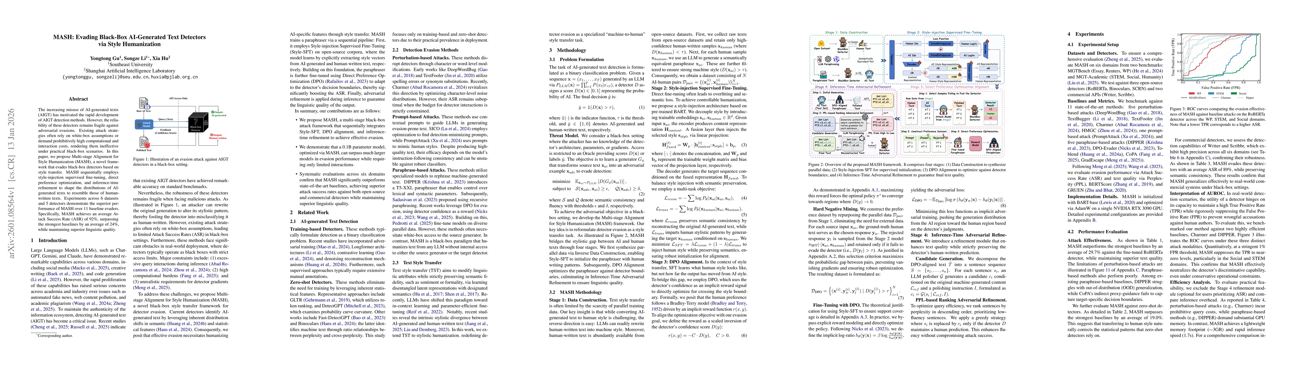 Thumbnail for MASH: Evading Black-Box AI-Generated Text Detectors via Style Humanization