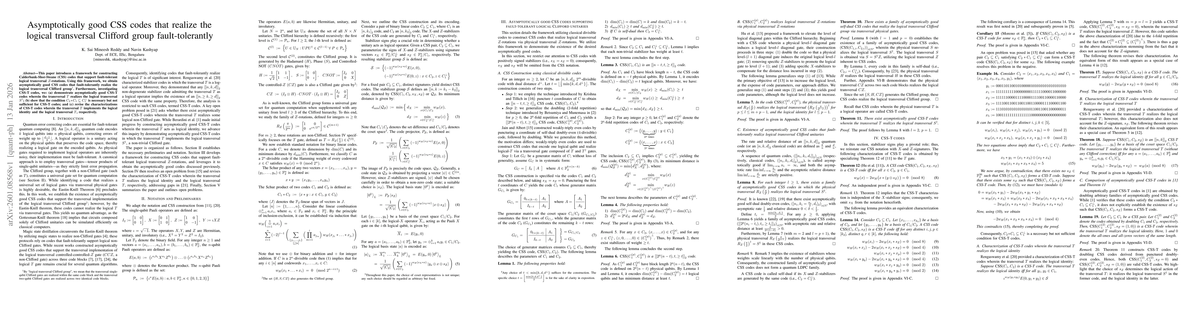 Thumbnail for Asymptotically good CSS codes that realize the logical transversal Clifford group fault-tolerantly