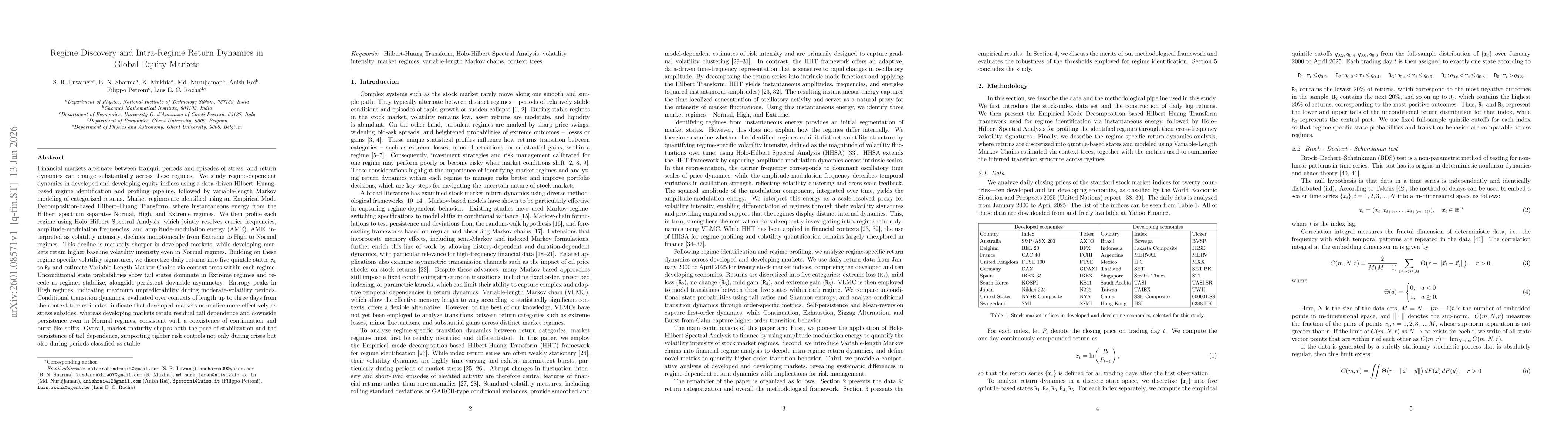 Thumbnail for Regime Discovery and Intra-Regime Return Dynamics in Global Equity Markets