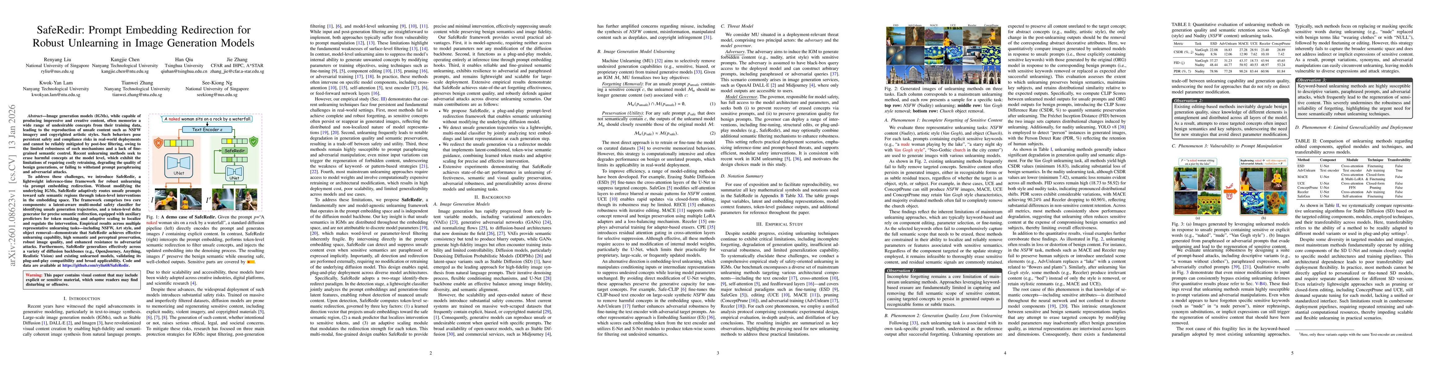 Thumbnail for SafeRedir: Prompt Embedding Redirection for Robust Unlearning in Image Generation Models