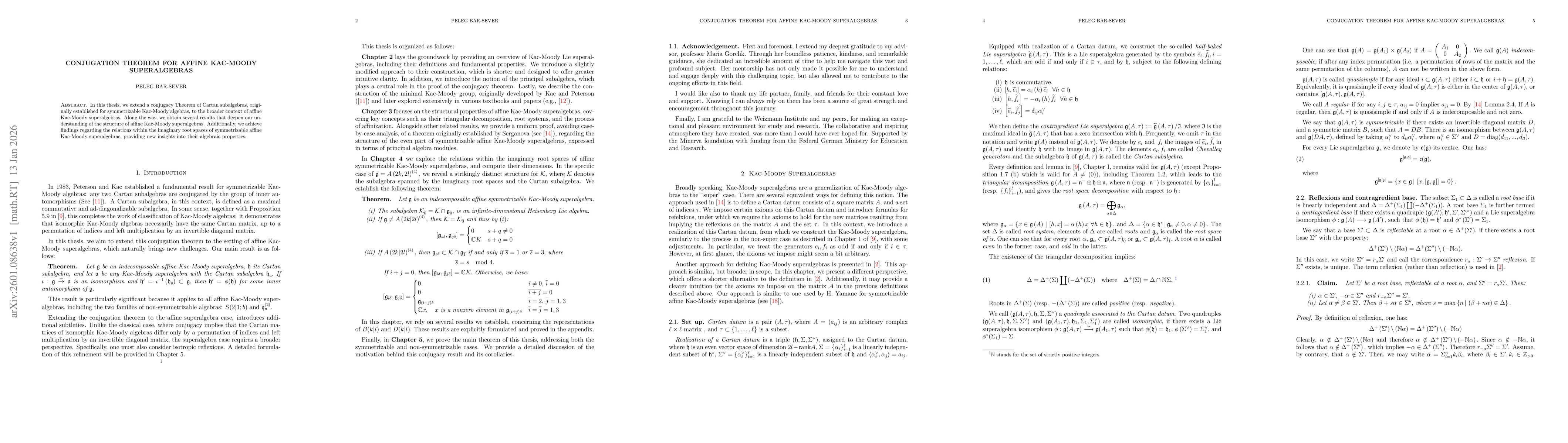 Thumbnail for Conjugation Theorem For Affine Kac-Moody Superalgebras