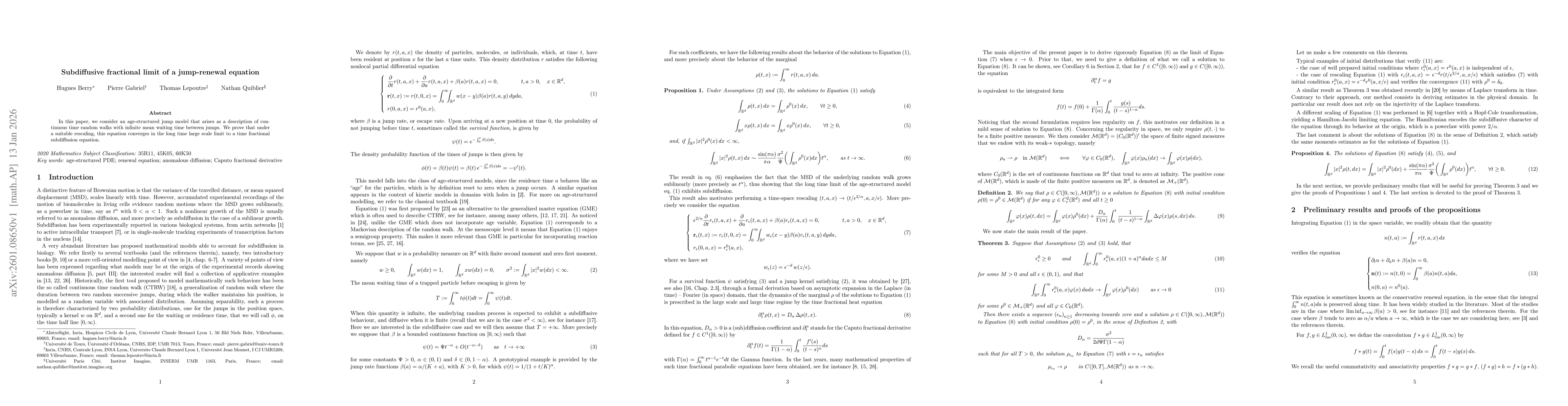 Thumbnail for Subdiffusive fractional limit of a jump-renewal equation