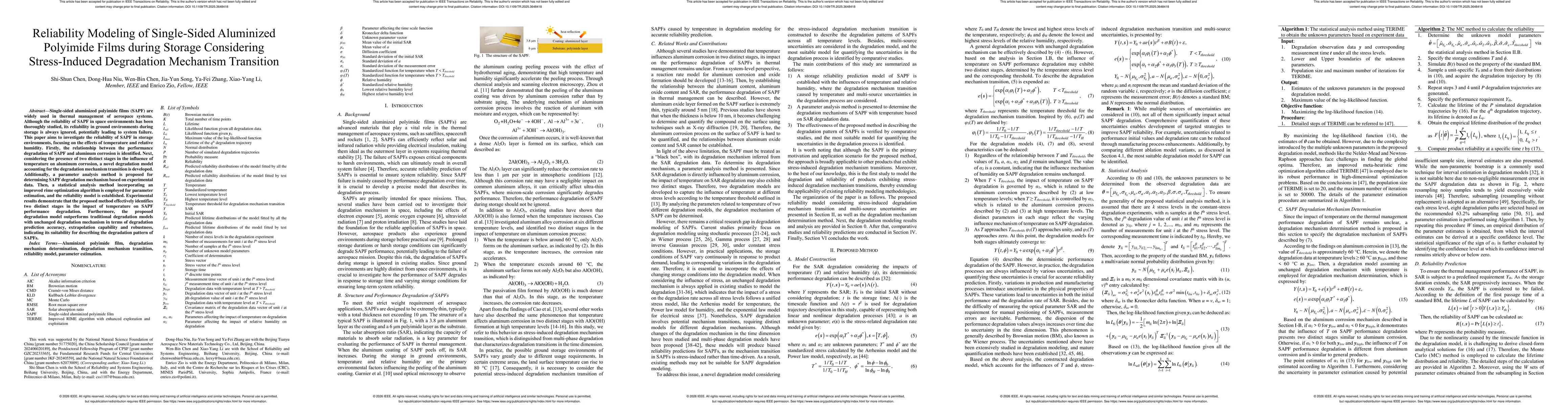 Thumbnail for Reliability Modeling of Single-Sided Aluminized Polyimide Films during Storage Considering Stress-Induced Degradation Mechanism Transition