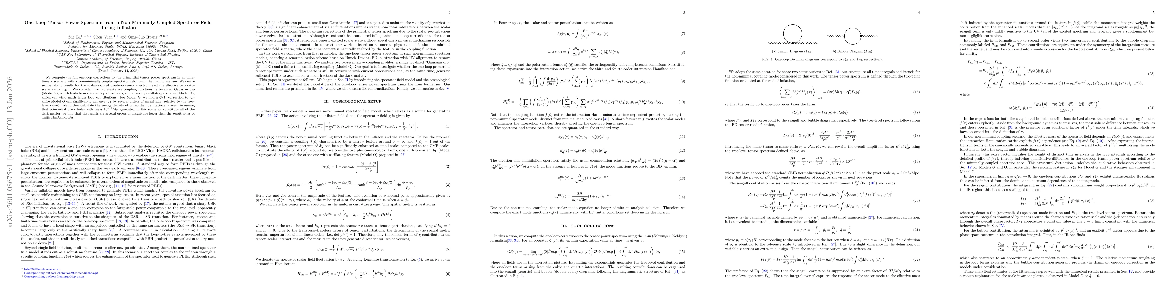 Thumbnail for One-Loop Tensor Power Spectrum from a Non-Minimally Coupled Spectator Field during Inflation