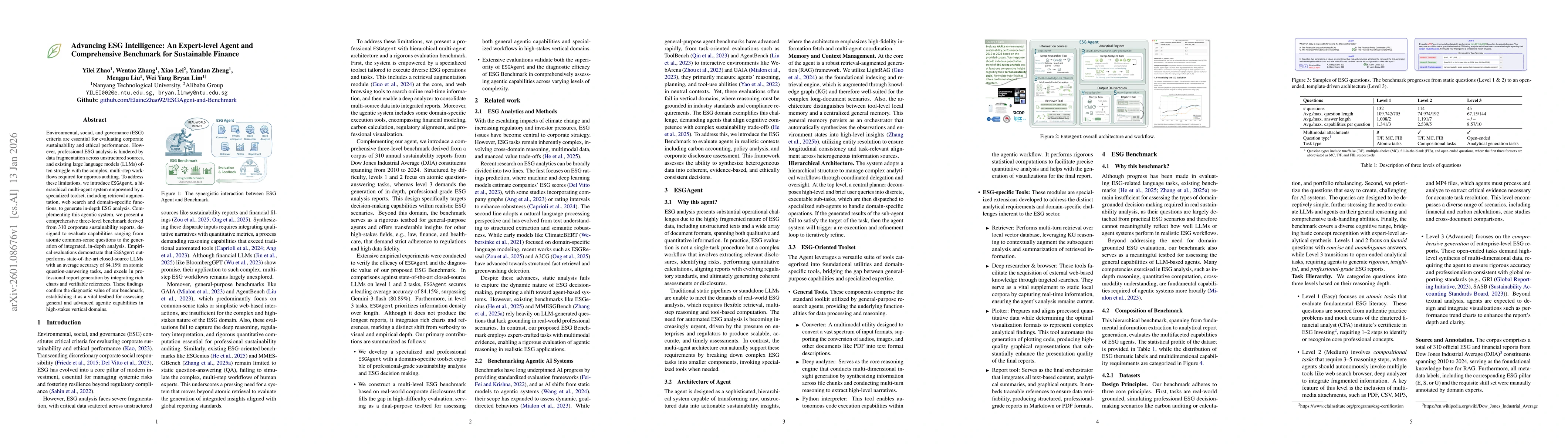Thumbnail for Advancing ESG Intelligence: An Expert-level Agent and Comprehensive Benchmark for Sustainable Finance