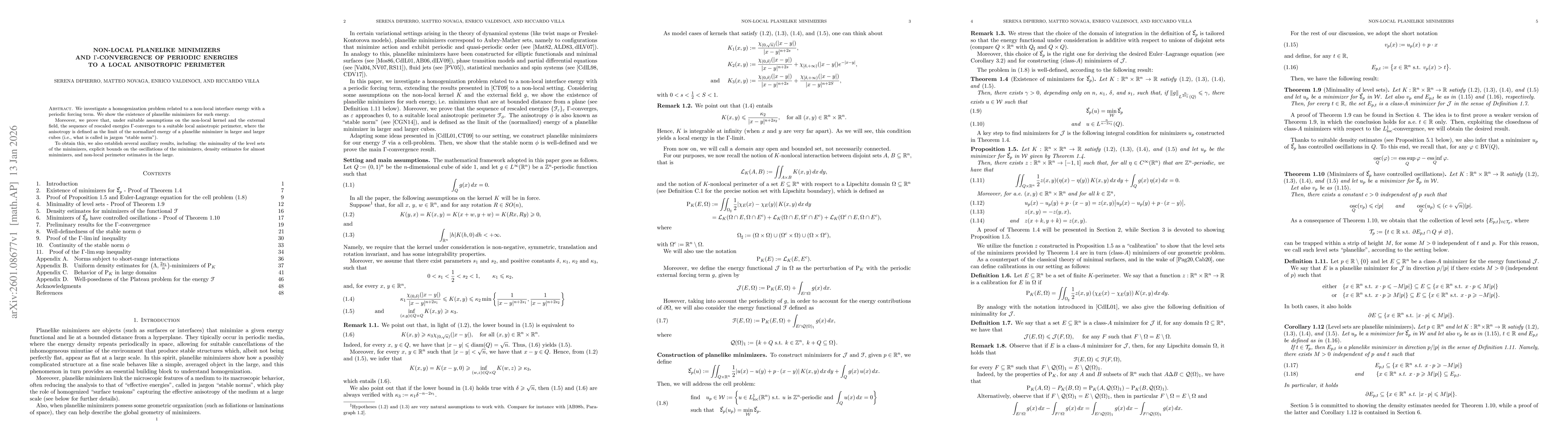 Thumbnail for Non-local planelike minimizers and $Γ$-convergence of periodic energies to a local anisotropic perimeter