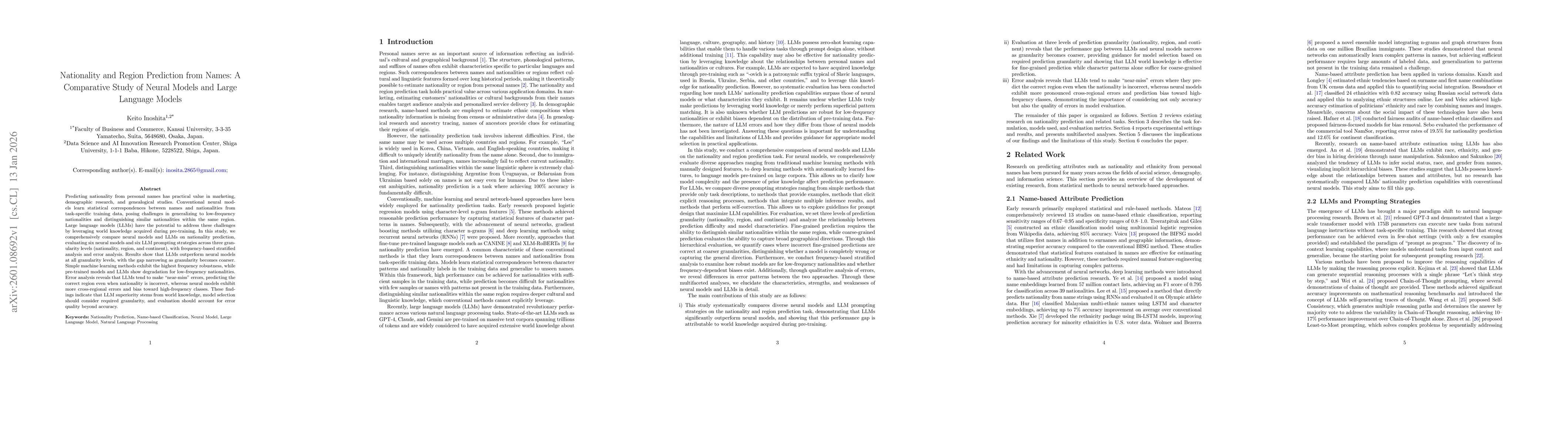 Thumbnail for Nationality and Region Prediction from Names: A Comparative Study of Neural Models and Large Language Models