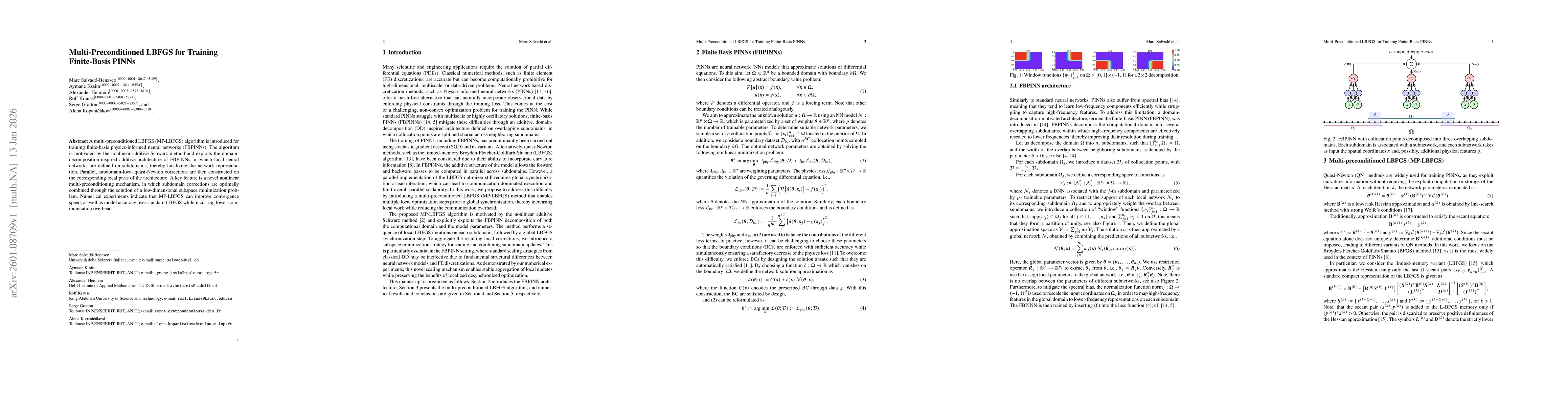 Thumbnail for Multi-Preconditioned LBFGS for Training Finite-Basis PINNs