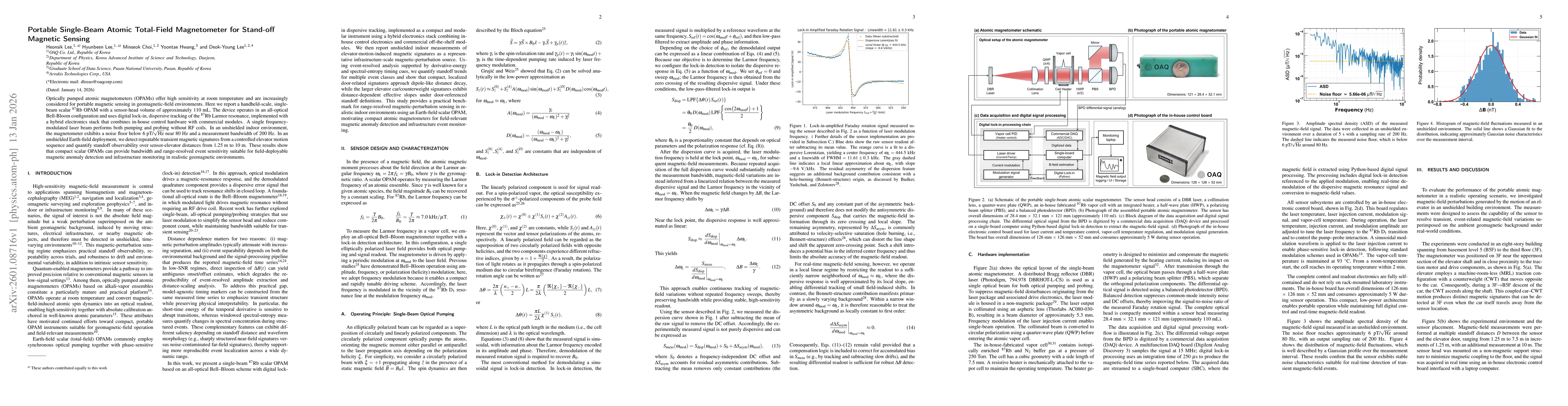 Thumbnail for Portable Single-Beam Atomic Total-Field Magnetometer for Stand-off Magnetic Sensing