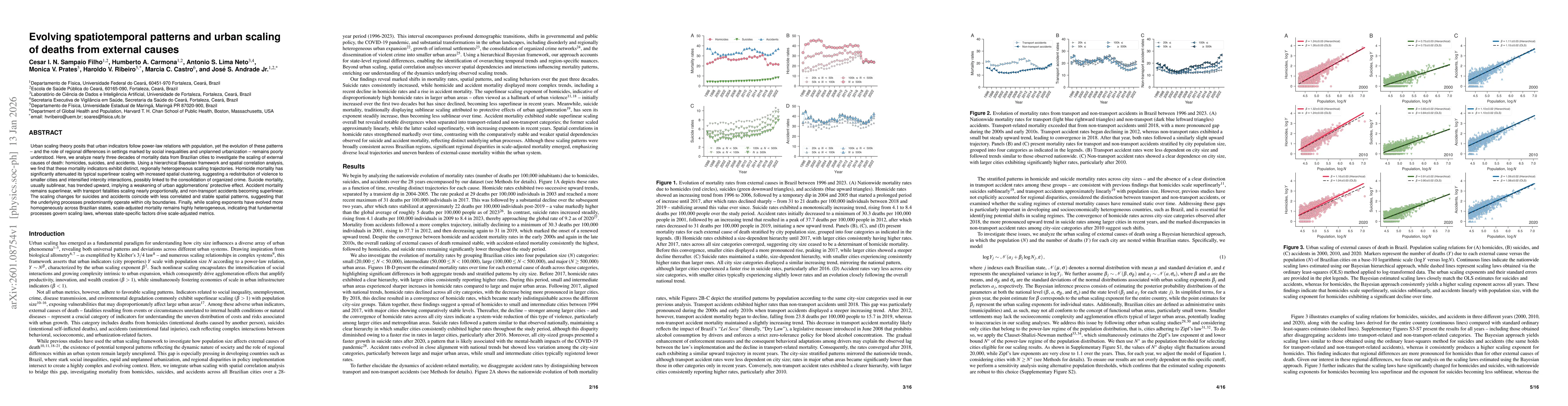 Thumbnail for Evolving spatiotemporal patterns and urban scaling of deaths from external causes