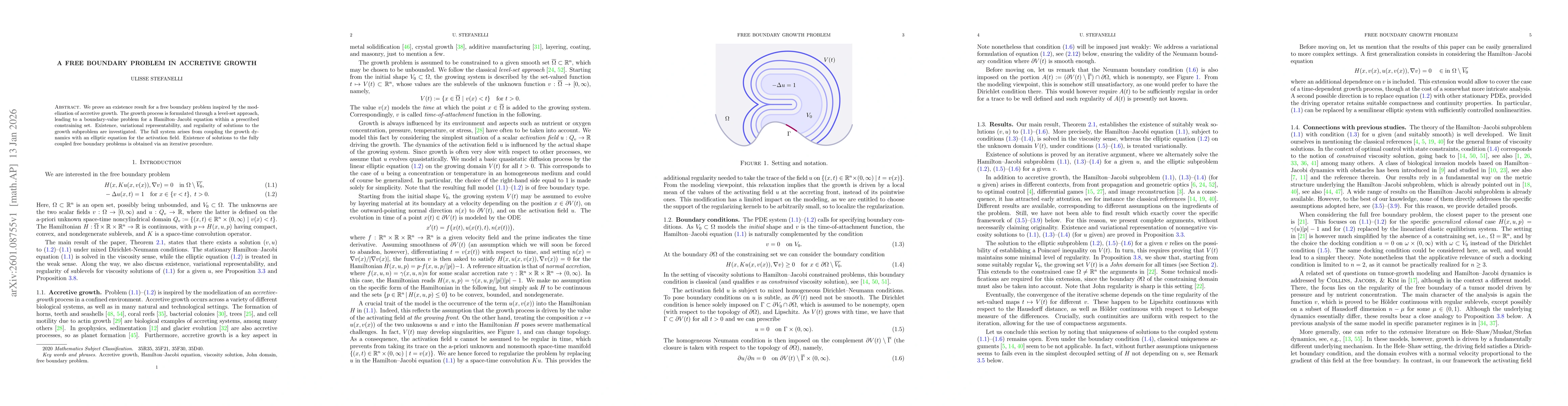 Thumbnail for A free boundary problem in accretive growth