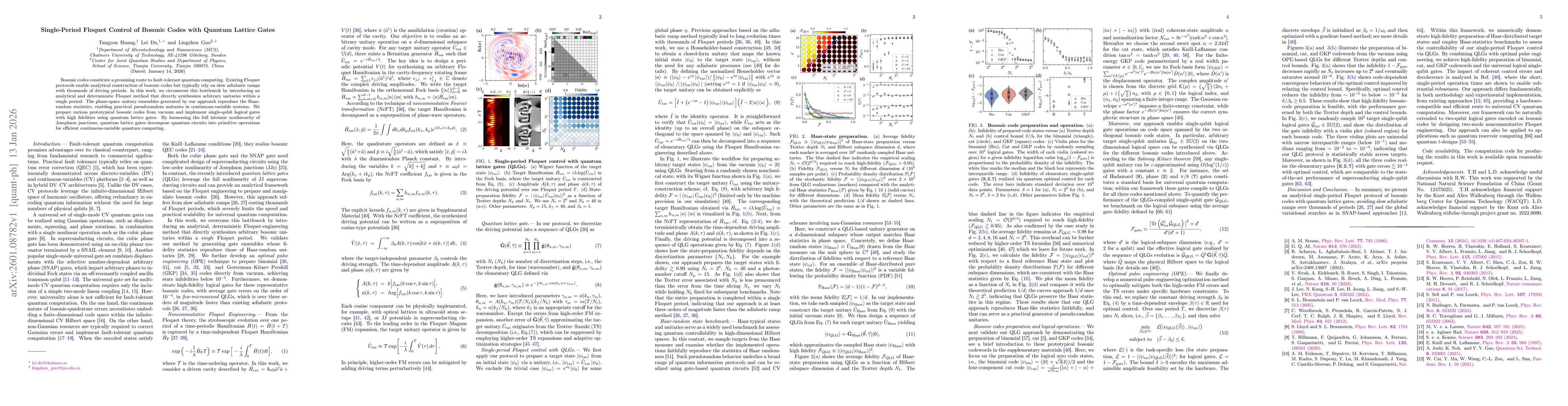 Thumbnail for Single-Period Floquet Control of Bosonic Codes with Quantum Lattice Gates