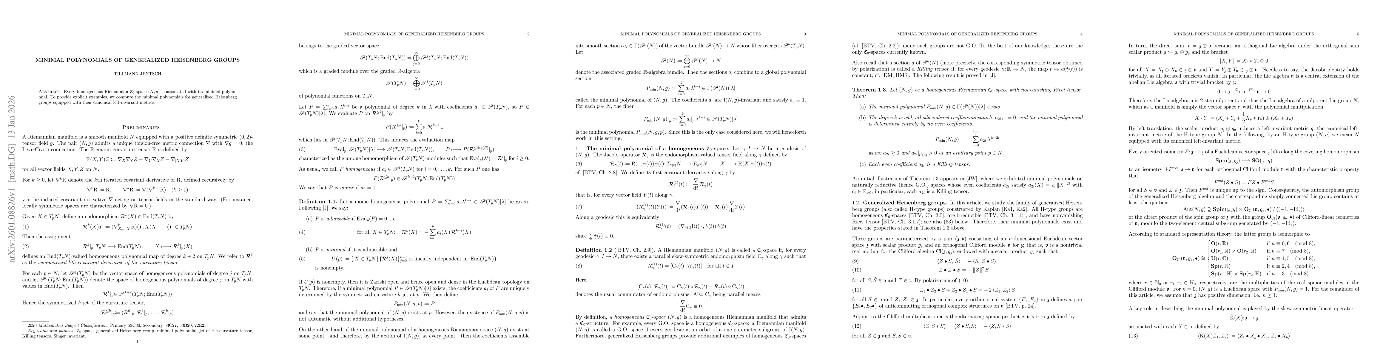Thumbnail for Minimal Polynomials of Generalized Heisenberg Groups